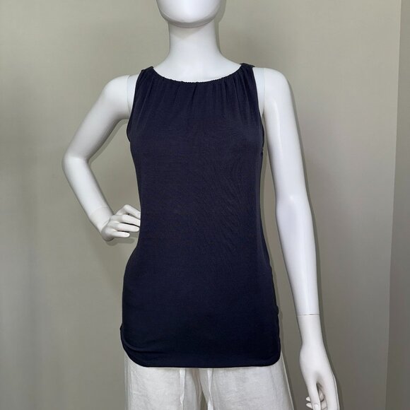 KRISA: NWT, Shirred Halter Top, Size - XS, Color - Graphite, MSRP - $99 - Picture 1 of 7